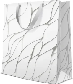 Lahjakassi aallot premium valkoinen L 26 x 33 x 13 cm 1 kpl/pkt