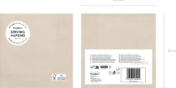 Lautasliina beige, 33 x 33 cm 20 kpl/pkt