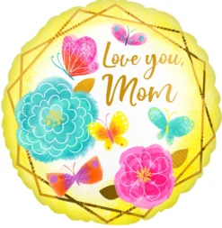 Love you Mom kukat foliopallo