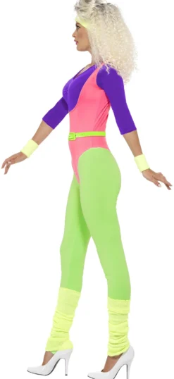 80-luvun jumppa-asu neon M