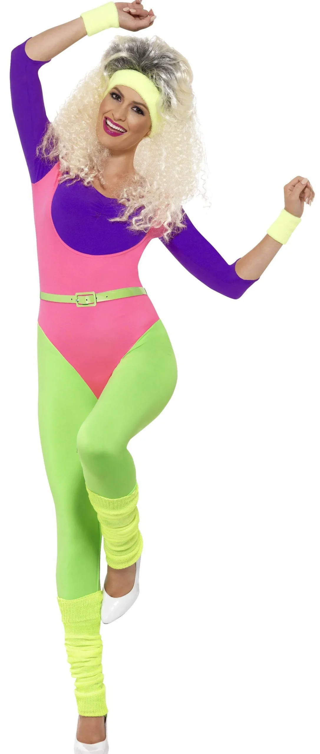 80-luvun jumppa-asu neon M