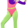 80-luvun jumppa-asu neon S