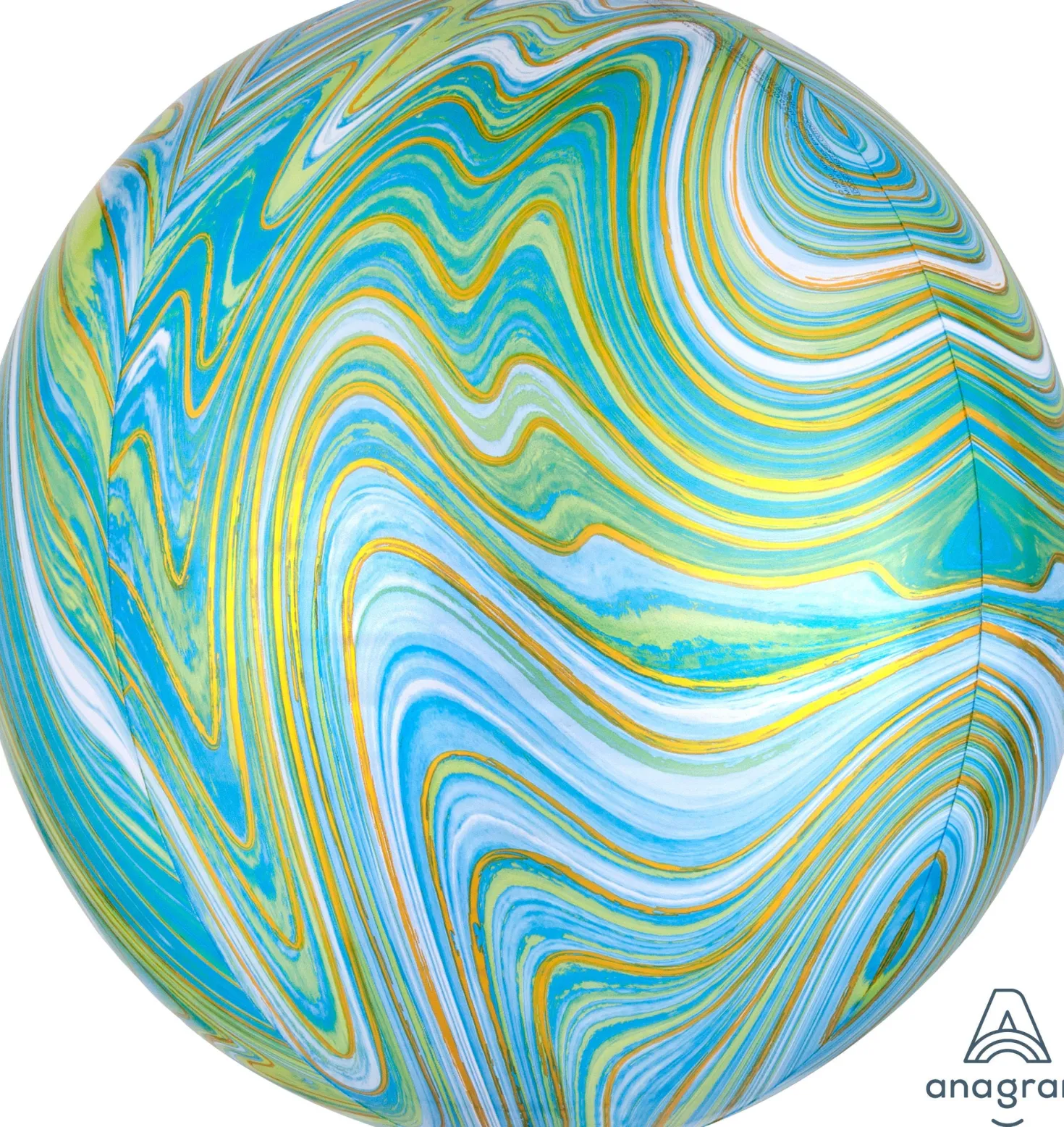 Marmori pallokas sinivihreä 3D muotofoliopallo