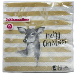 Merry Christmas kauris lautasliina 33 x 33 cm 20 kpl/pkt