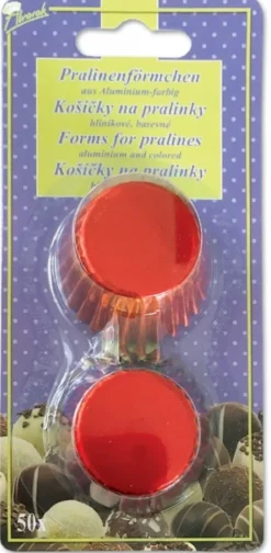 Mini-vuoka alumiini punainen, 50 kpl/pkt