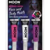 Moon UV kasvoväri siveltimellä pinkki/valkoinen/violetti 15 ml 3 kpl/pkt