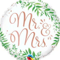 MR. & MRS. vihreät lehvät foliopallo