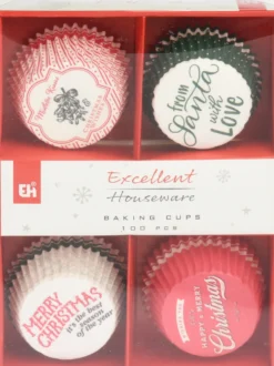 Muffinssivuokasetti jouluiset tekstit 100 kpl/pkt