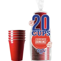 Muovimuki konepestävä punainen 530 ml 20 kpl/pkt