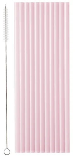 Muovipilli uudelleenkäytettävä puhdistusharjalla 23 cm v.punainen 12 kpl/pkt