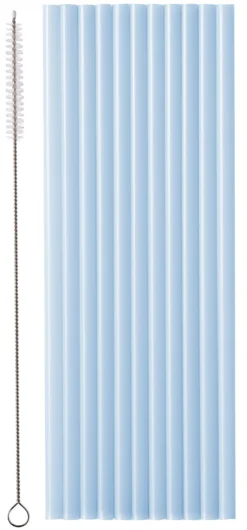 Muovipilli uudelleenkäytettävä puhdistusharjalla 23 cm v.sininen 12 kpl/pkt
