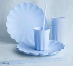 Muovipilli uudelleenkäytettävä puhdistusharjalla 23 cm v.sininen 12 kpl/pkt