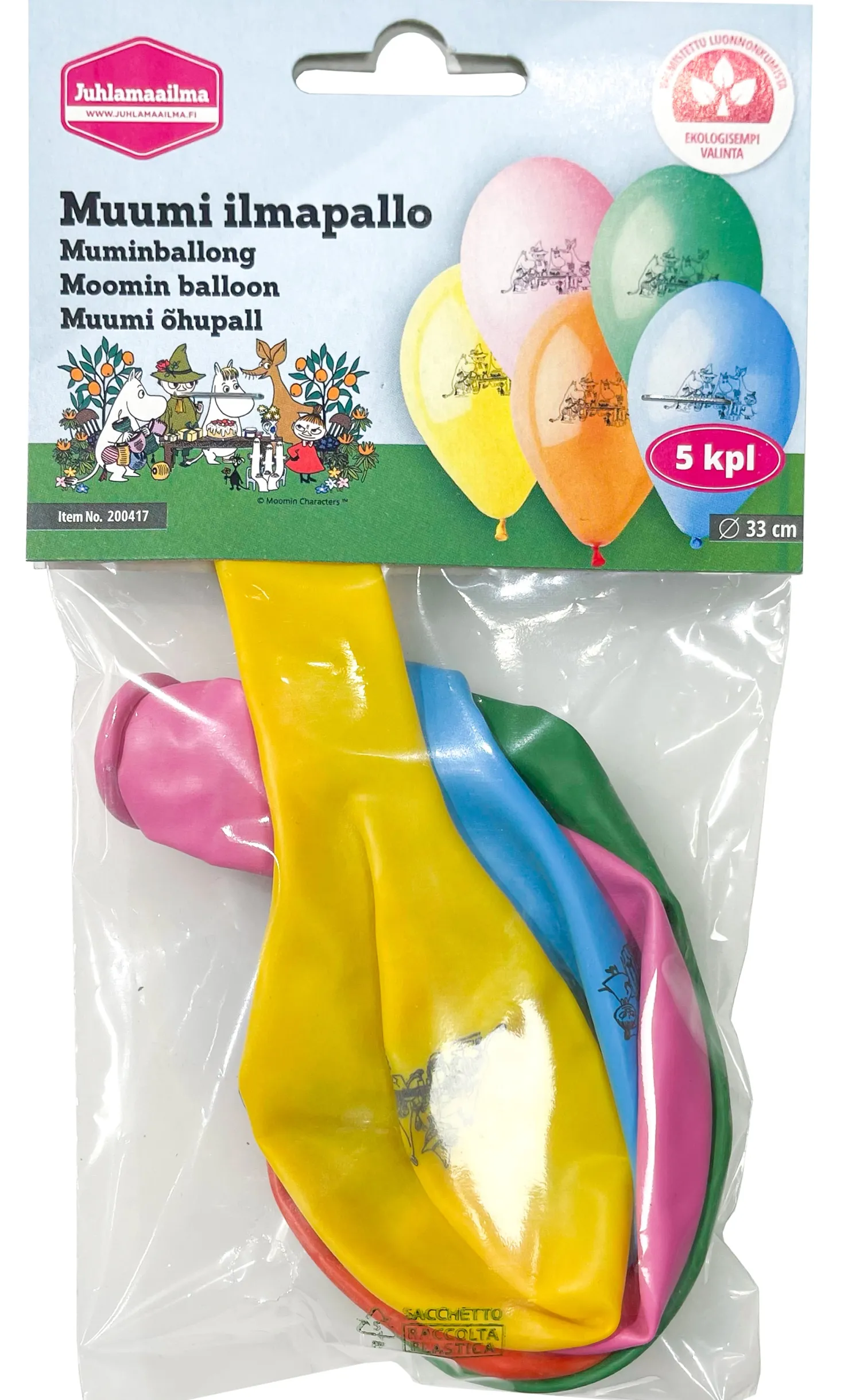 Muumi ilmapallo 33cm 5 kpl/pss