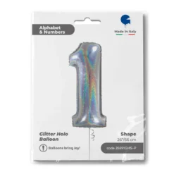 Numerofolio 1 hologrammi hopea 70 cm