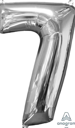 Numerofolio 7 hopeanvärinen 66 cm