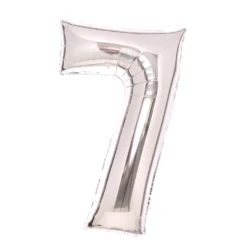 Numerofolio 7 hopeanvärinen 66 cm