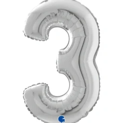 Numerofolio 3 hopeanvärinen 70 cm