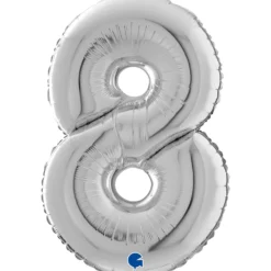 Numerofolio 8 hopeanvärinen 70 cm