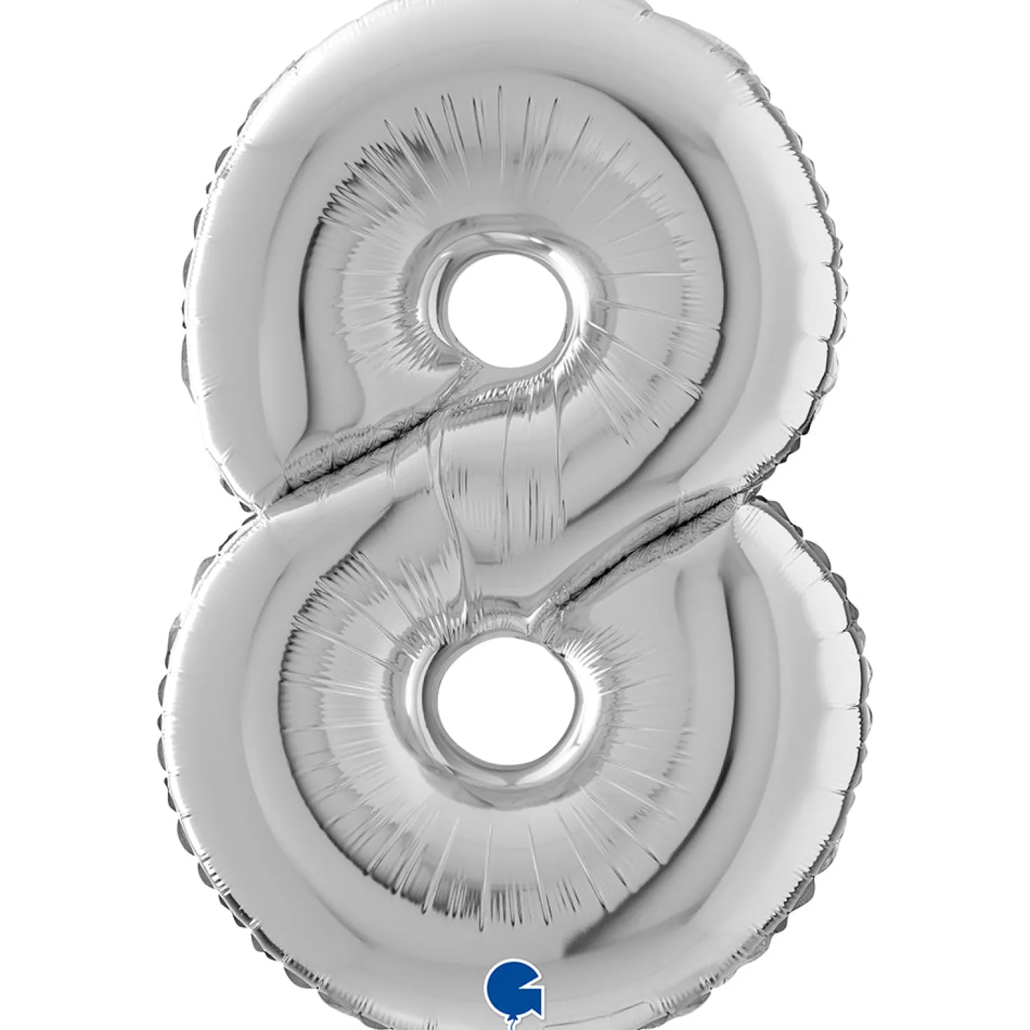 Numerofolio 8 hopeanvärinen 70 cm