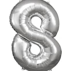 Numerofolio 8 hopeanvärinen 86 cm