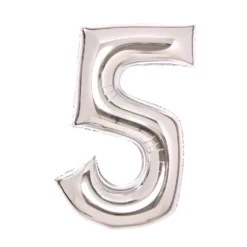 Numerofolio 5 hopeanvärinen 66 cm