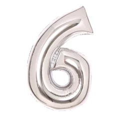 Numerofolio 6 hopeanvärinen 66 cm