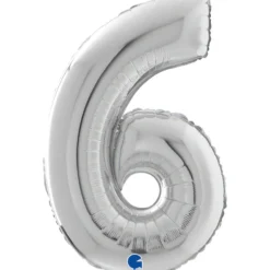 Numerofolio 6 hopeanvärinen 70 cm