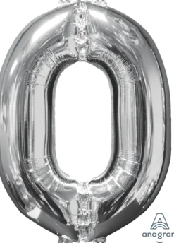 Numerofolio 0 hopeanvärinen 66 cm