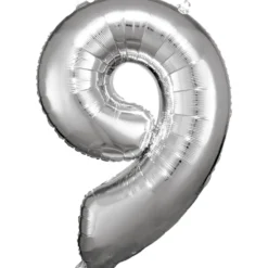 Numerofolio 9 hopeanvärinen 86 cm