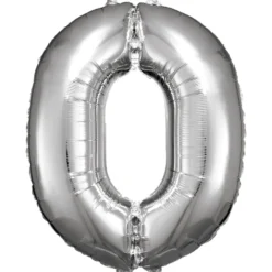 Numerofolio 0 hopeanvärinen 86 cm