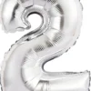 Numerofolio 2 hopeanvärinen puhallettava 35 cm
