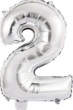 Numerofolio 2 hopeanvärinen puhallettava 35 cm