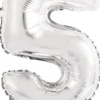 Numerofolio 5 hopeanvärinen puhallettava 35 cm