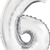 Numerofolio 6 hopeanvärinen puhallettava 35 cm