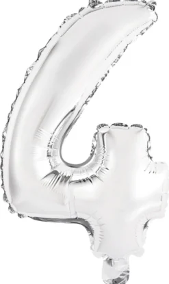 Numerofolio 4 hopeanvärinen puhallettava 35 cm