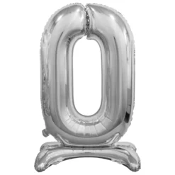 Numerofolio 0 jalustalla hopeanvärinen 74 cm