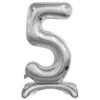 Numerofolio 5 jalustalla hopeanvärinen 74 cm