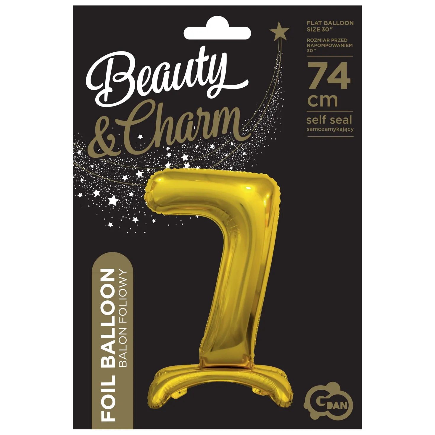 Numerofolio 7 jalustalla kullanvärinen 74 cm