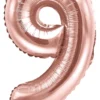 Numerofolio 9 ruusukullanvärinen ilmatäytteinen 35 cm