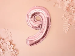 Numerofolio 9 ruusukullanvärinen ilmatäytteinen 35 cm