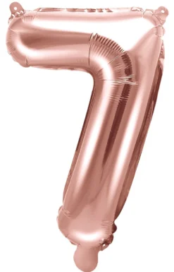 Numerofolio 7 ruusukullanvärinen ilmatäytteinen 35 cm