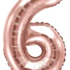 Numerofolio 6 ruusukullanvärinen ilmatäytteinen 35 cm