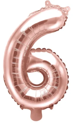 Numerofolio 6 ruusukullanvärinen ilmatäytteinen 35 cm