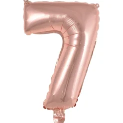 Numerofolio 7 ruusukullanvärinen puhallettava 35 cm