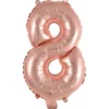Numerofolio 8 ruusukullanvärinen puhallettava 35 cm
