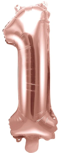 Numerofolio 1 ruusukullanvärinen ilmatäytteinen 35 cm