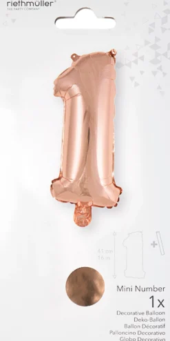 Numerofolio 1 ruusukullanvärinen puhallettava 35 cm