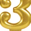 Numerokynttilä 3 kullanvärinen