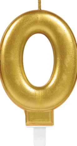 Numerokynttilä 0 kullanvärinen