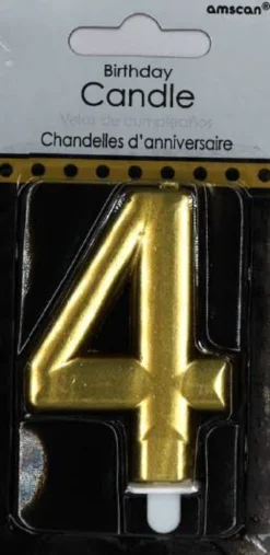 Numerokynttilä 4 kullanvärinen